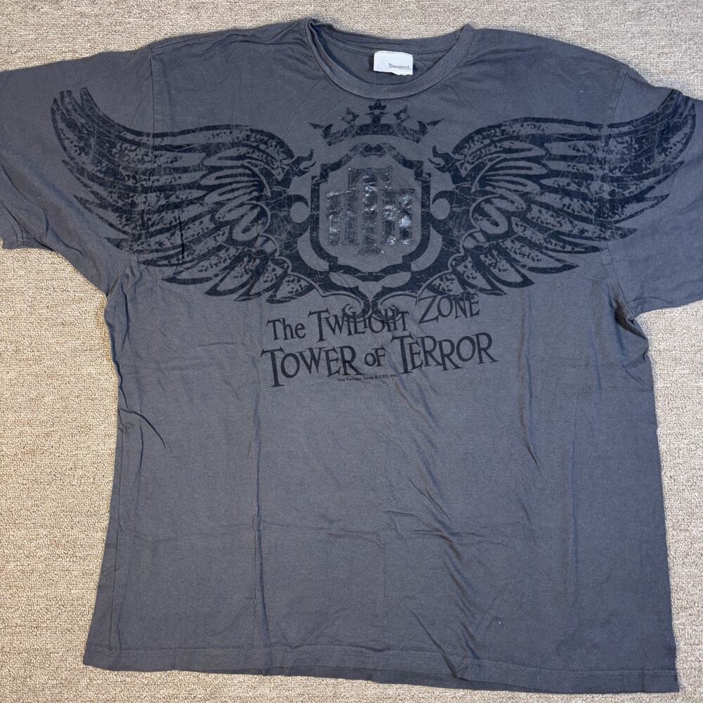 Twilight Zone Tower If Terror T-shirt Disneyland 2XL Gray 25x29
